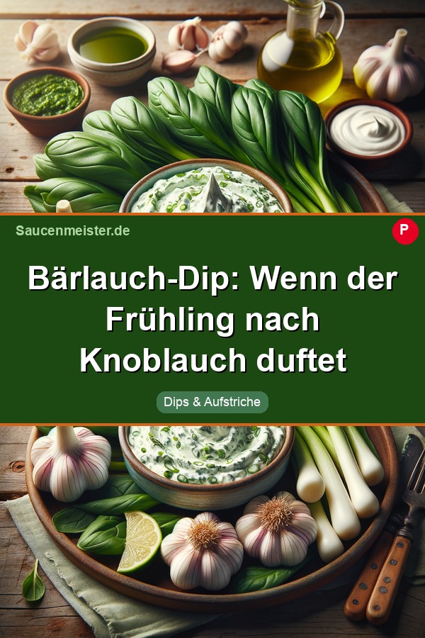 Pinterest Pin: Bärlauch-Dip: Wenn der Frühling nach Knoblauch duftet