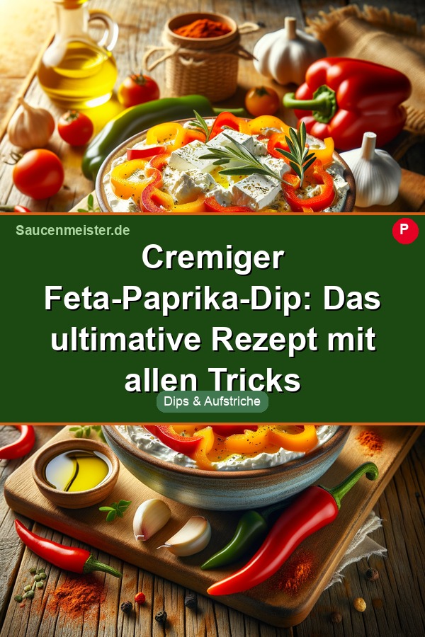 Pinterest Pin: Cremiger Feta-Paprika-Dip: Das ultimative Rezept mit allen Tricks