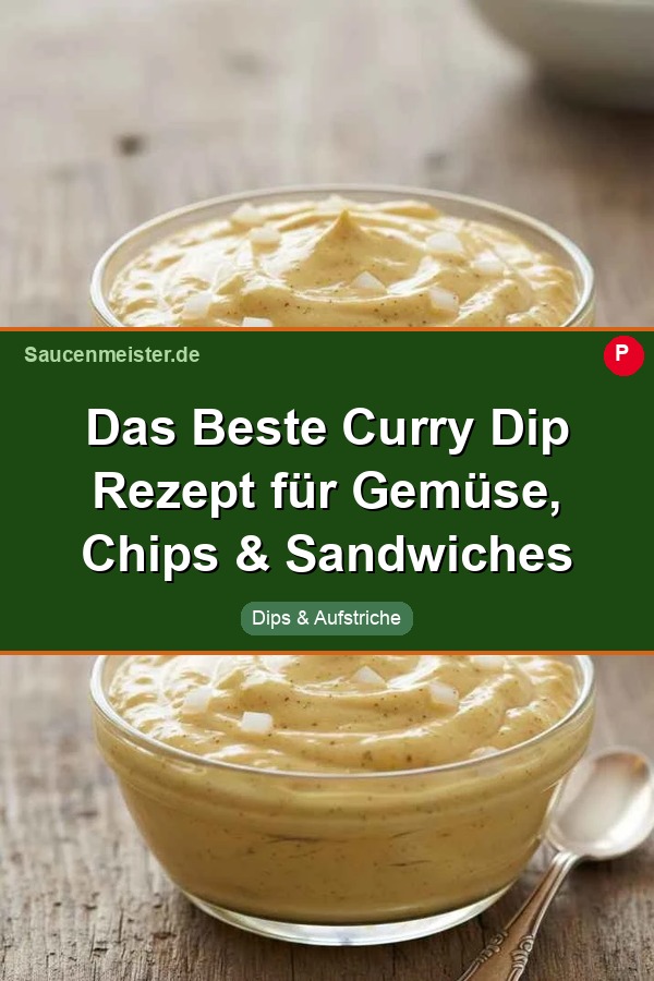 Pinterest Pin: Das Beste Curry Dip Rezept für Gemüse, Chips & Sandwiches
