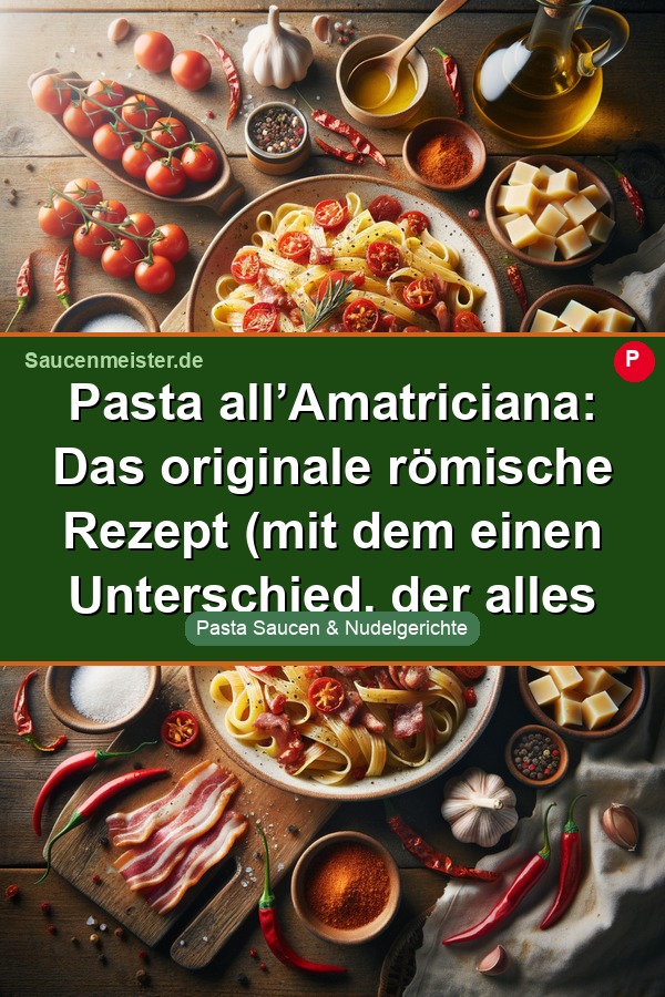 Pinterest Pin: Pasta all’Amatriciana: Das originale römische Rezept (mit dem einen Unterschied, der alles ausmacht)