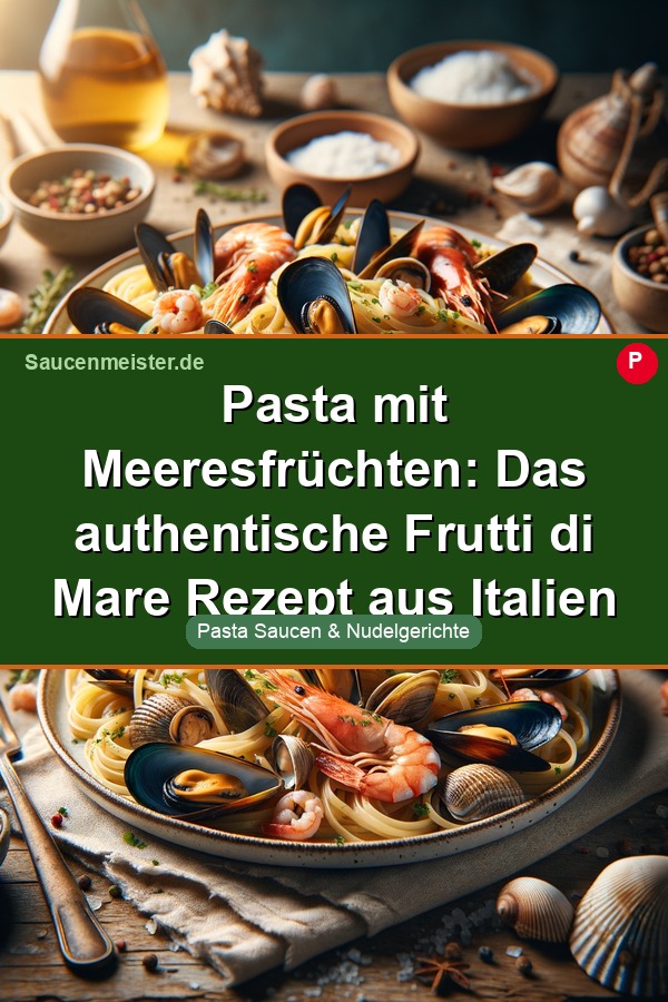 Pinterest Pin: Pasta mit Meeresfrüchten: Das authentische Frutti di Mare Rezept aus Italien