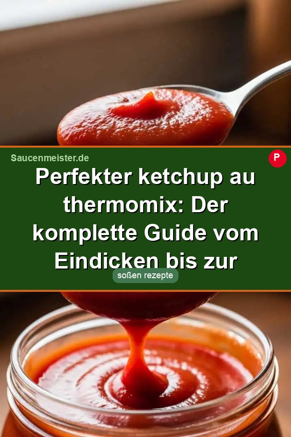 Pinterest Pin: Perfekter ketchup au thermomix: Der komplette Guide vom Eindicken bis zur Lagerung