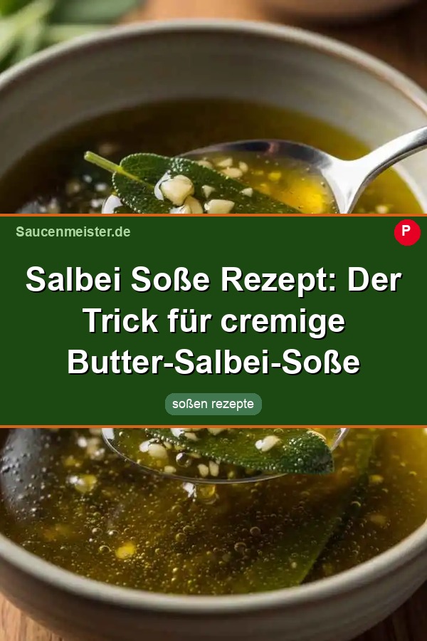 Pinterest Pin: Salbei Soße Rezept: Der Trick für cremige Butter-Salbei-Soße