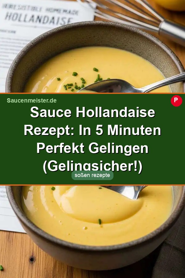 Pinterest Pin: Sauce Hollandaise Rezept: In 5 Minuten Perfekt Gelingen (Gelingsicher!)