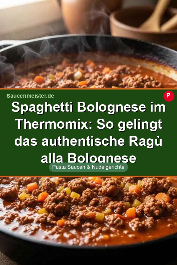 Pinterest Pin: Spaghetti Bolognese im Thermomix: So gelingt das authentische Ragù alla Bolognese