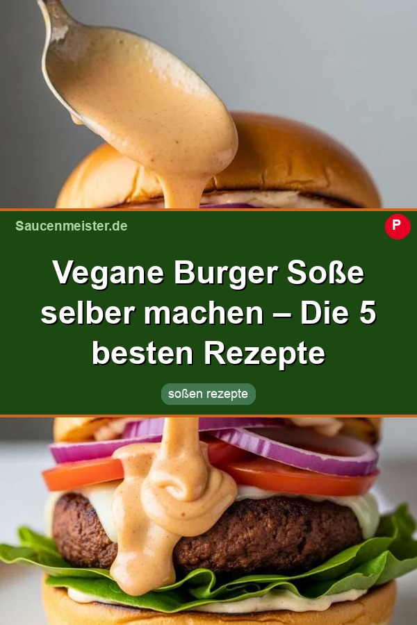 Pinterest Pin: Vegane Burger Soße selber machen – Die 5 besten Rezepte